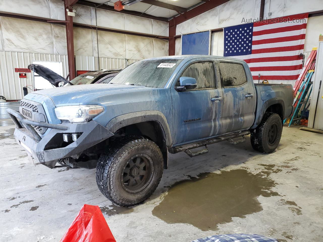 2019 Toyota Tacoma Double Cab Синий vin: 3TMCZ5AN6KM267881