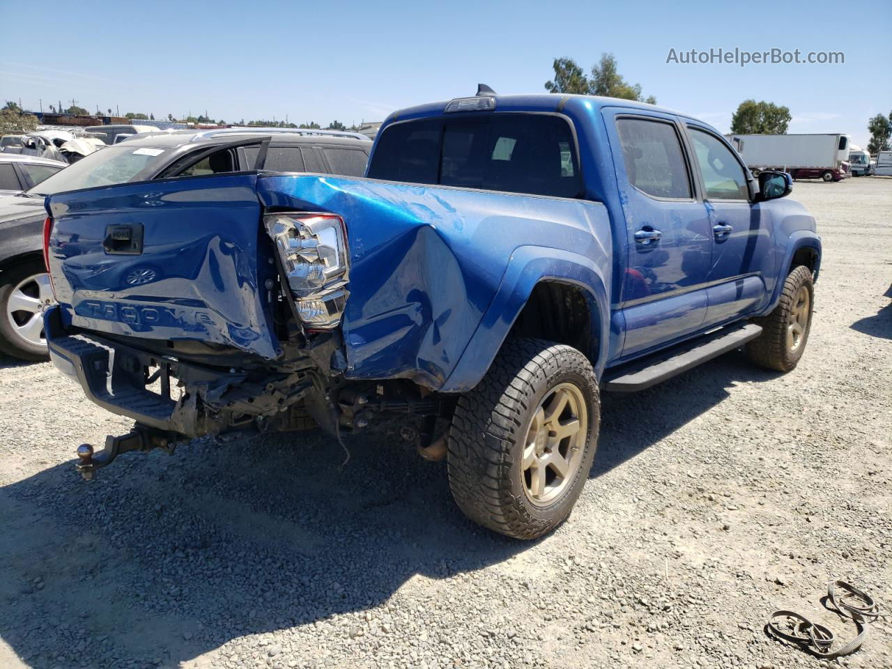 2017 Toyota Tacoma Double Cab Синий vin: 3TMCZ5ANXHM053873