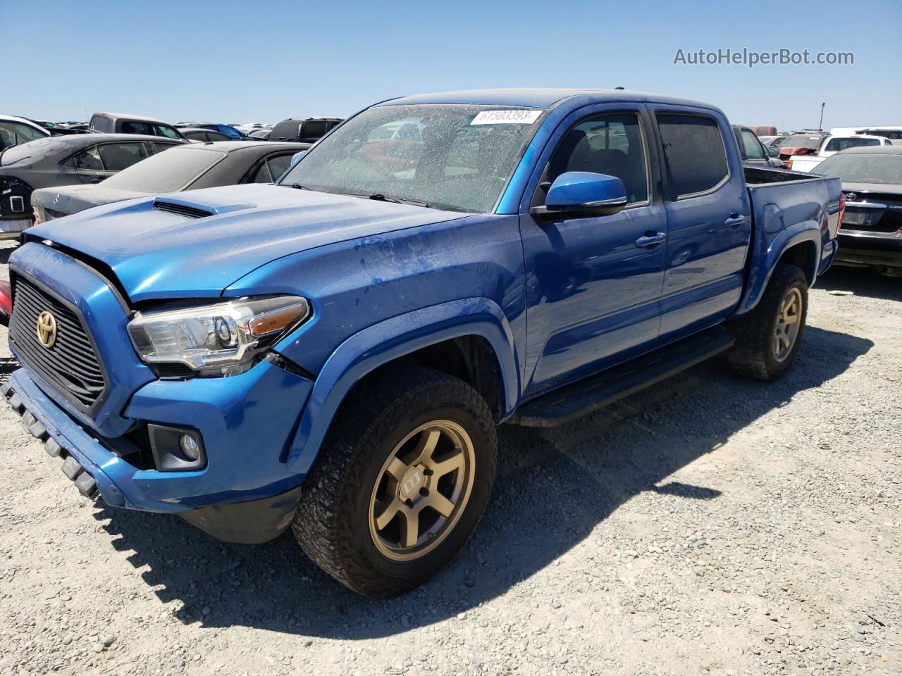 2017 Toyota Tacoma Double Cab Синий vin: 3TMCZ5ANXHM053873