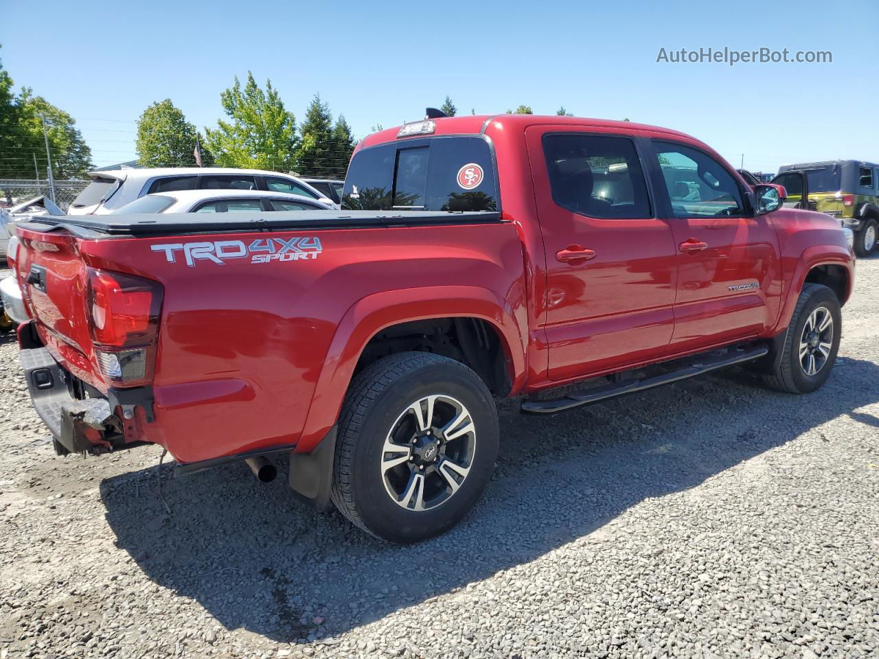 2019 Toyota Tacoma Double Cab Red vin: 3TMCZ5ANXKM199021