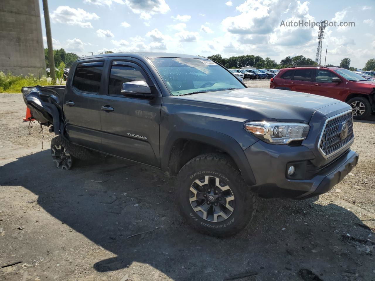 2019 Toyota Tacoma Double Cab Gray vin: 3TMCZ5ANXKM253580