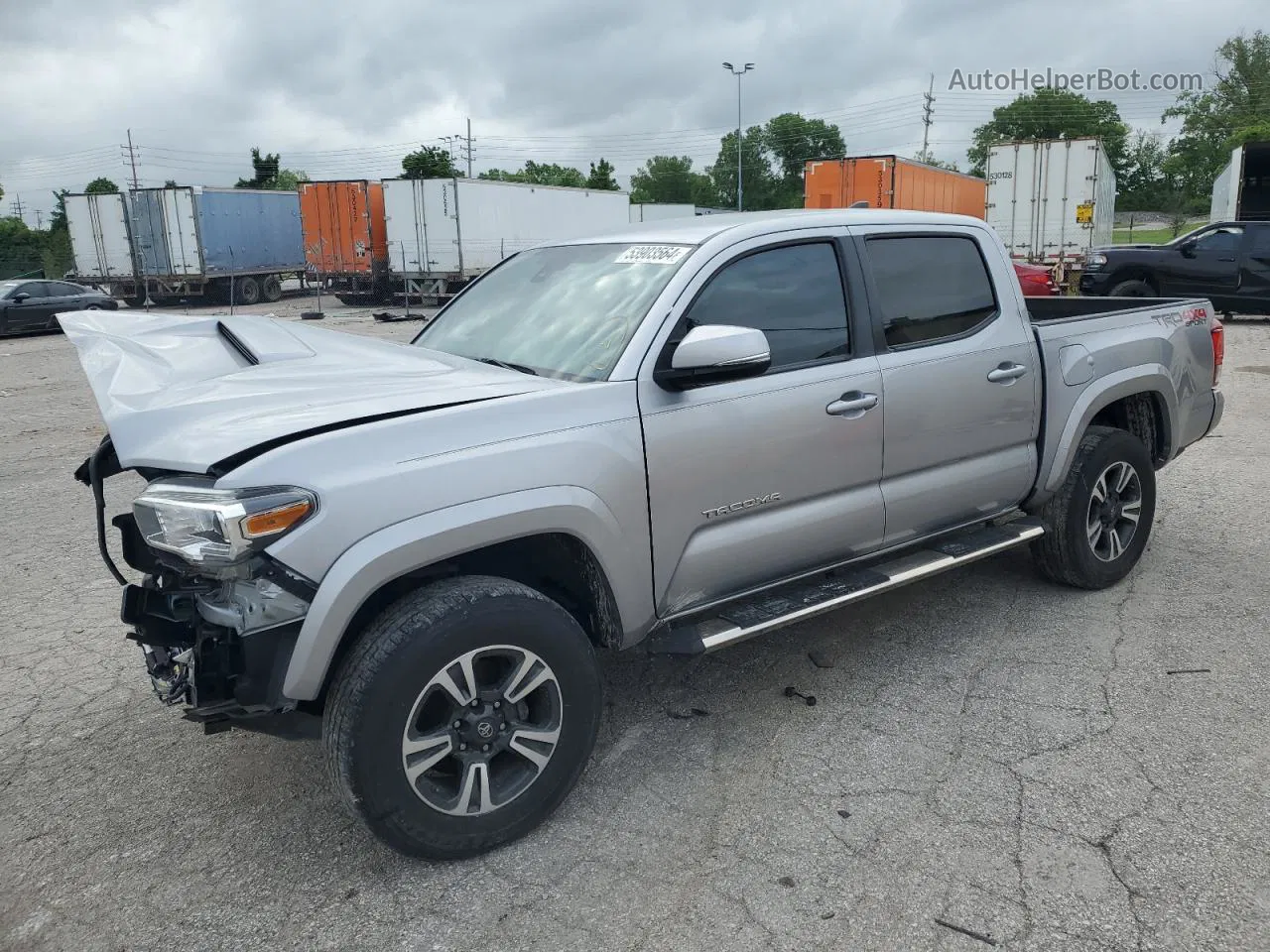 2019 Toyota Tacoma Double Cab Silver vin: 3TMCZ5ANXKM268130