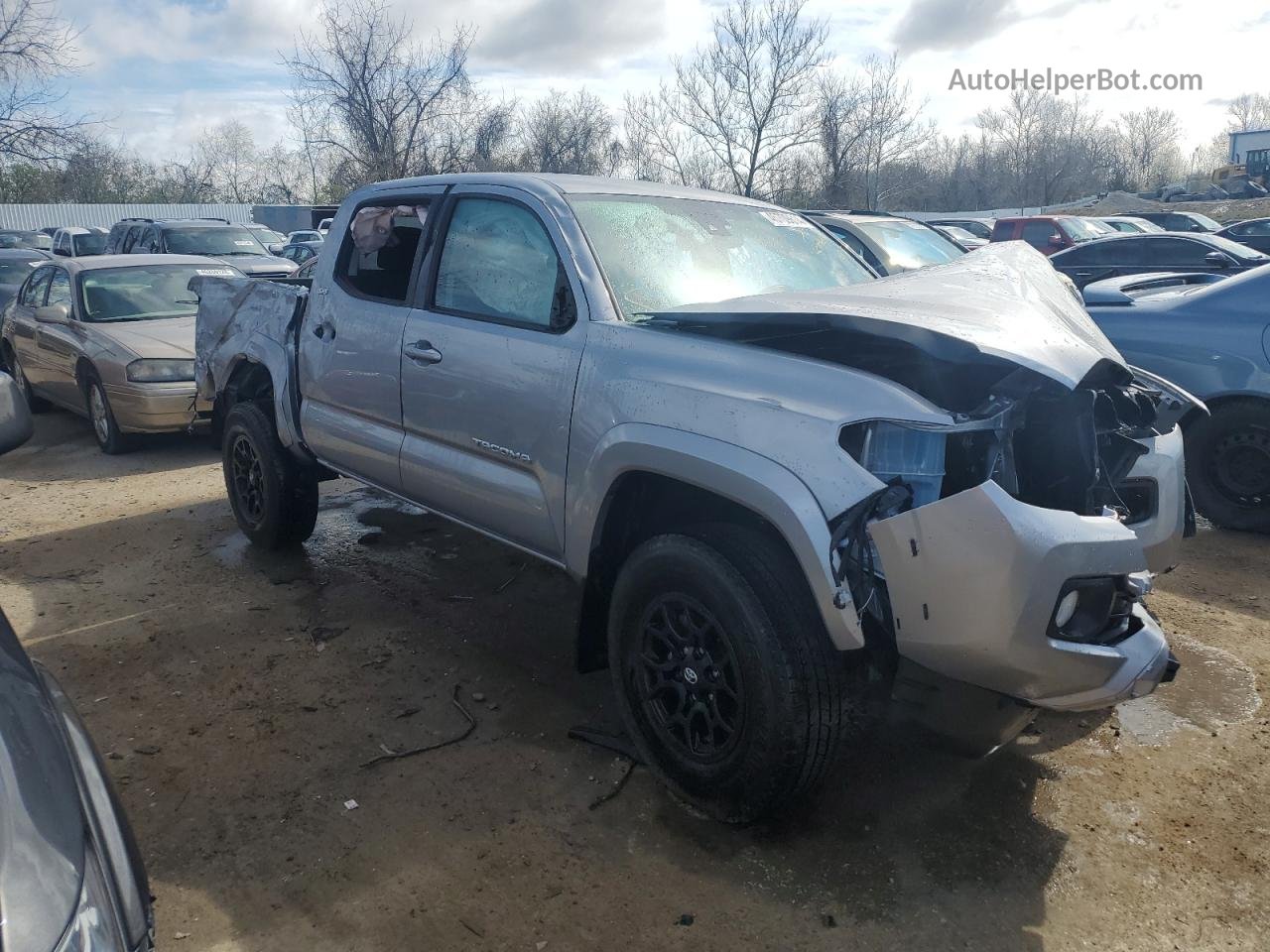 2020 Toyota Tacoma Double Cab Silver vin: 3TMCZ5ANXLM295829