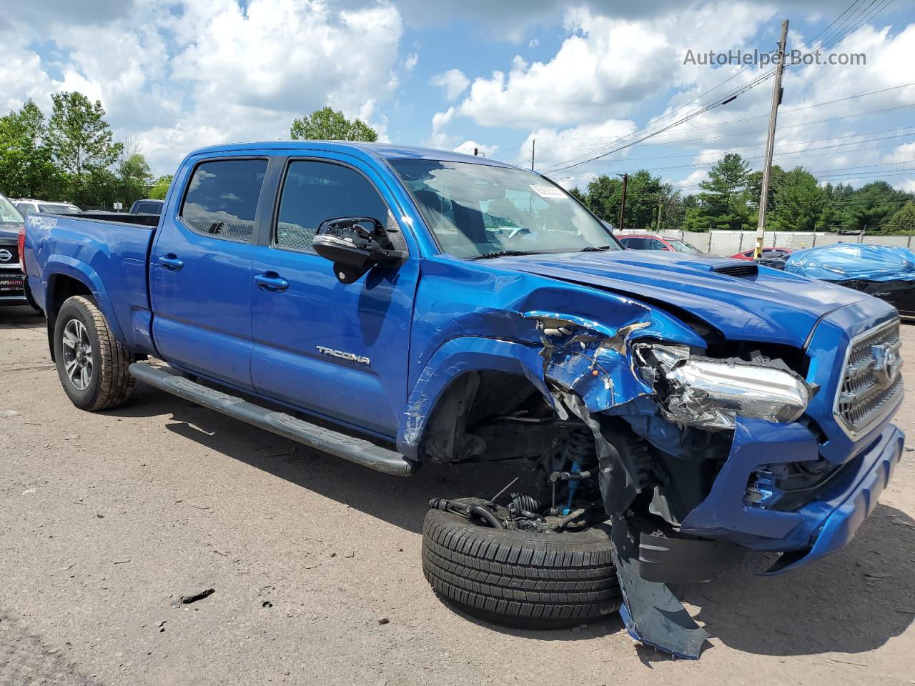 2017 Toyota Tacoma Double Cab Синий vin: 3TMDZ5BN0HM023154