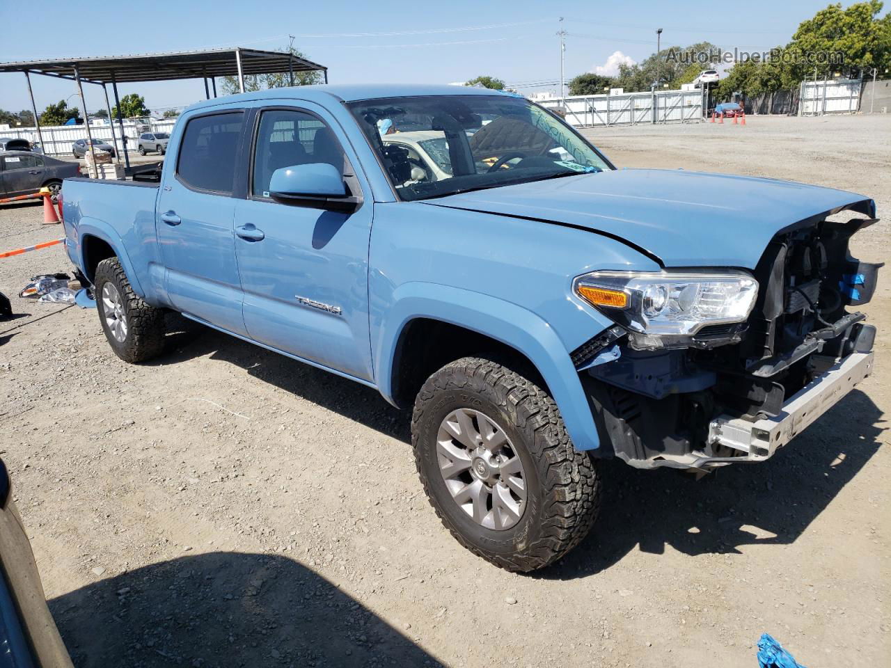 2019 Toyota Tacoma Double Cab Синий vin: 3TMDZ5BN3KM078088