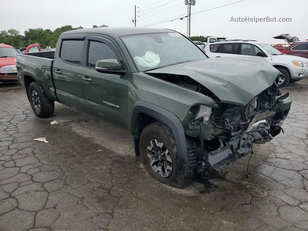 2021 Toyota Tacoma Double Cab Зеленый vin: 3TMDZ5BN4MM116883