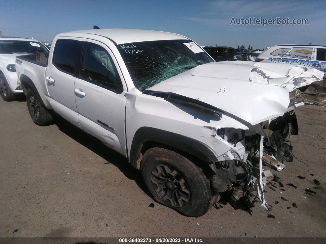 2021 Toyota Tacoma 4wd Sr5/trd Sport White vin: 3TMDZ5BNXMM120369