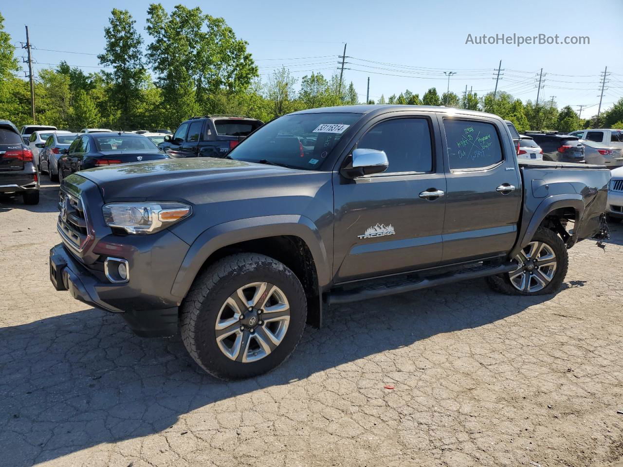 2017 Toyota Tacoma Double Cab Gray vin: 3TMGZ5AN8HM120584