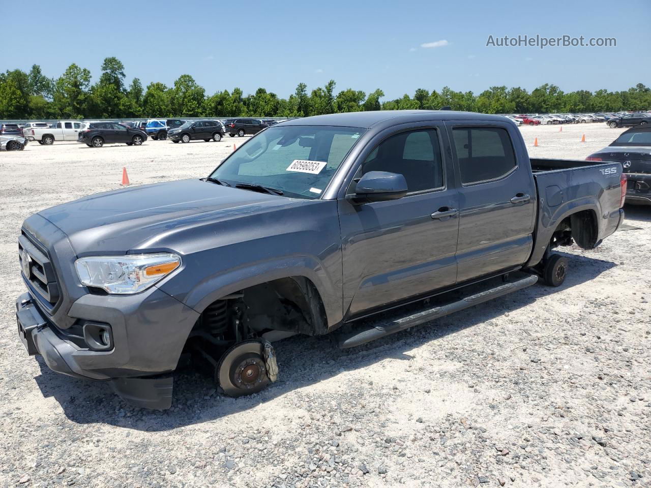 2021 Toyota Tacoma Double Cab Gray vin: 3TYAX5GN9MT033116