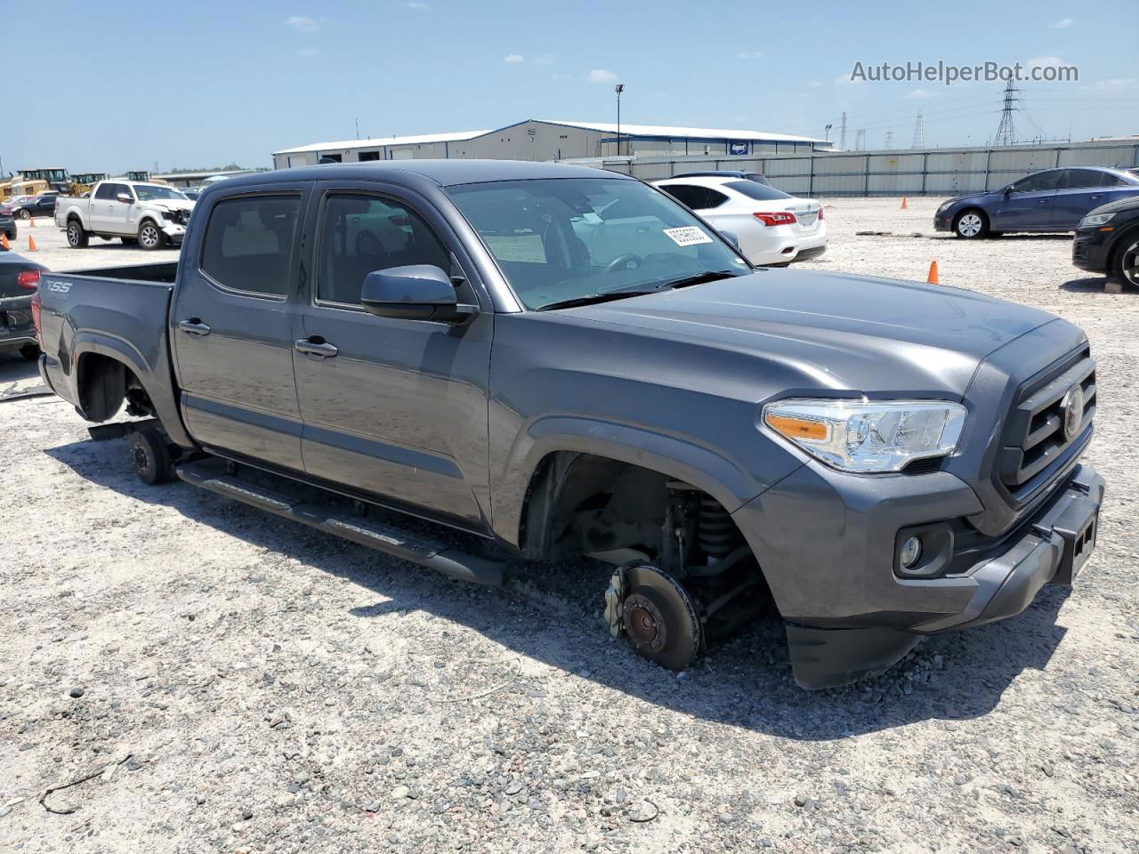 2021 Toyota Tacoma Double Cab Gray vin: 3TYAX5GN9MT033116