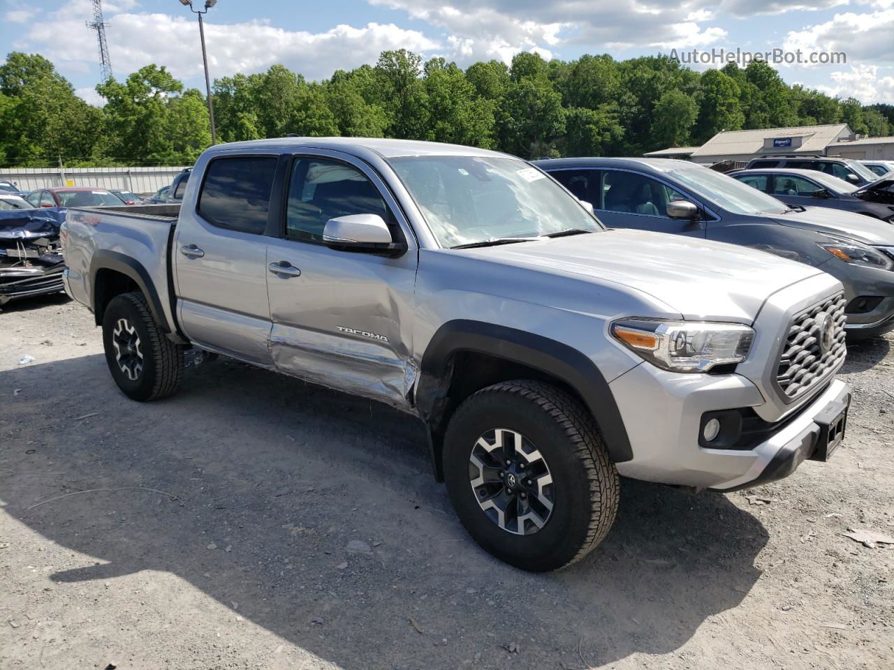 2021 Toyota Tacoma Double Cab Silver vin: 3TYCZ5AN8MT022247