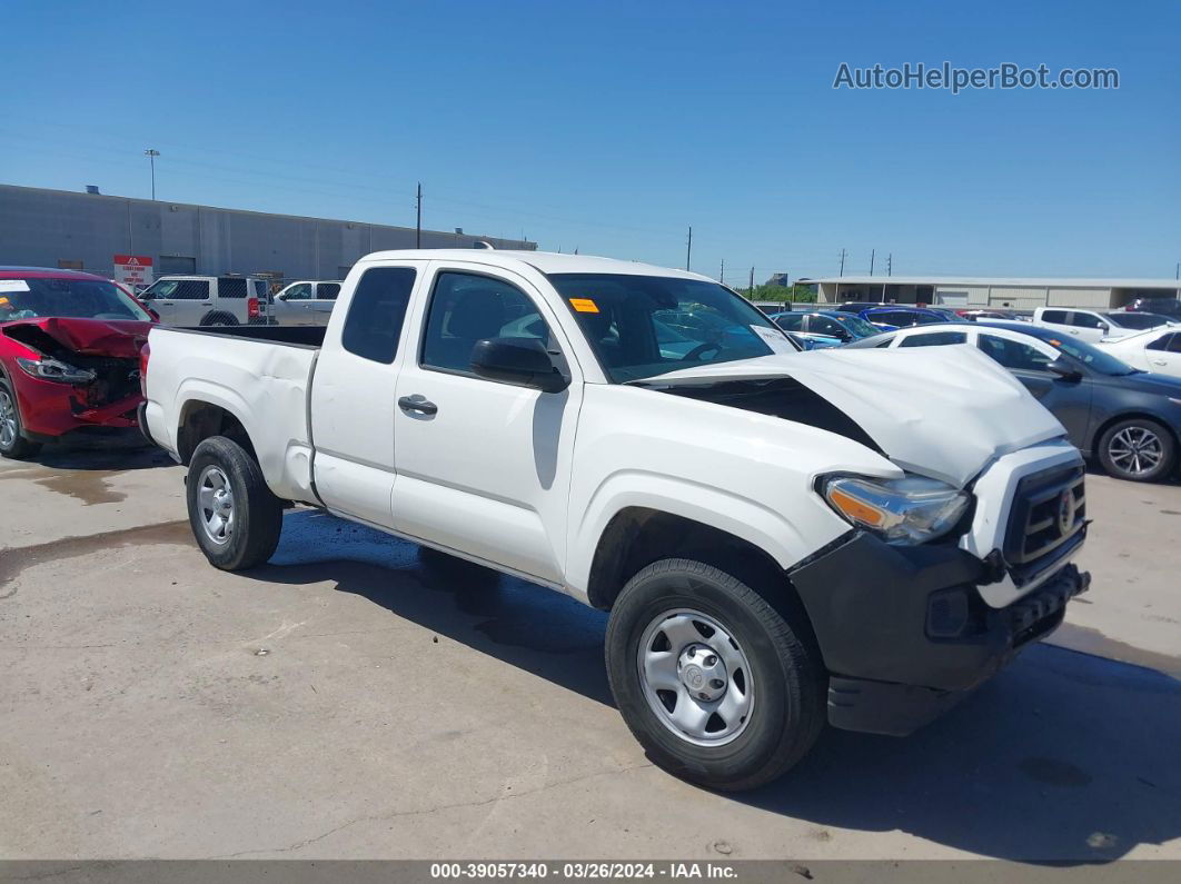 2021 Toyota Tacoma Sr Белый vin: 3TYRX5GN2MT008514