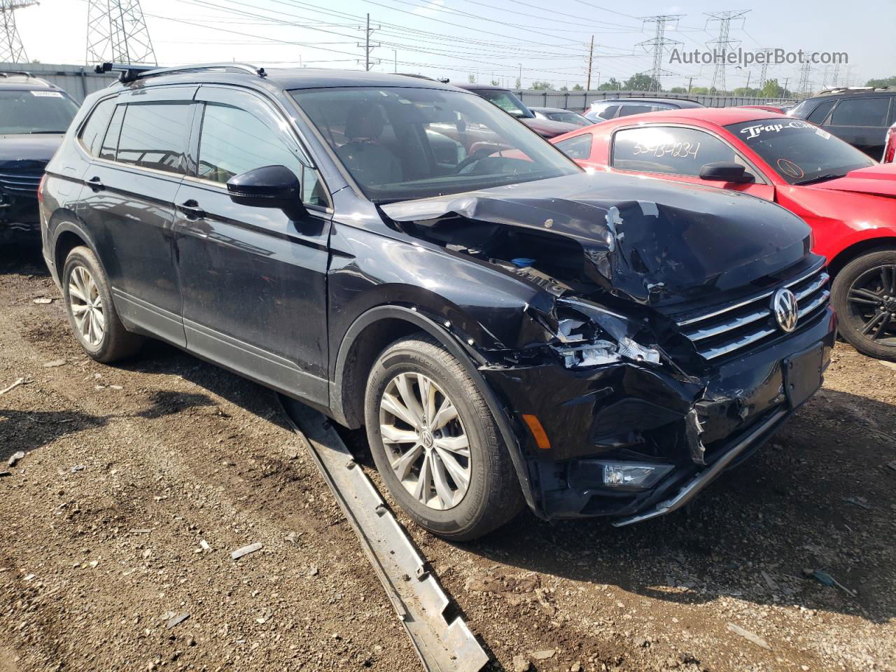 2018 Volkswagen Tiguan S Угольный vin: 3VV0B7AX0JM026130