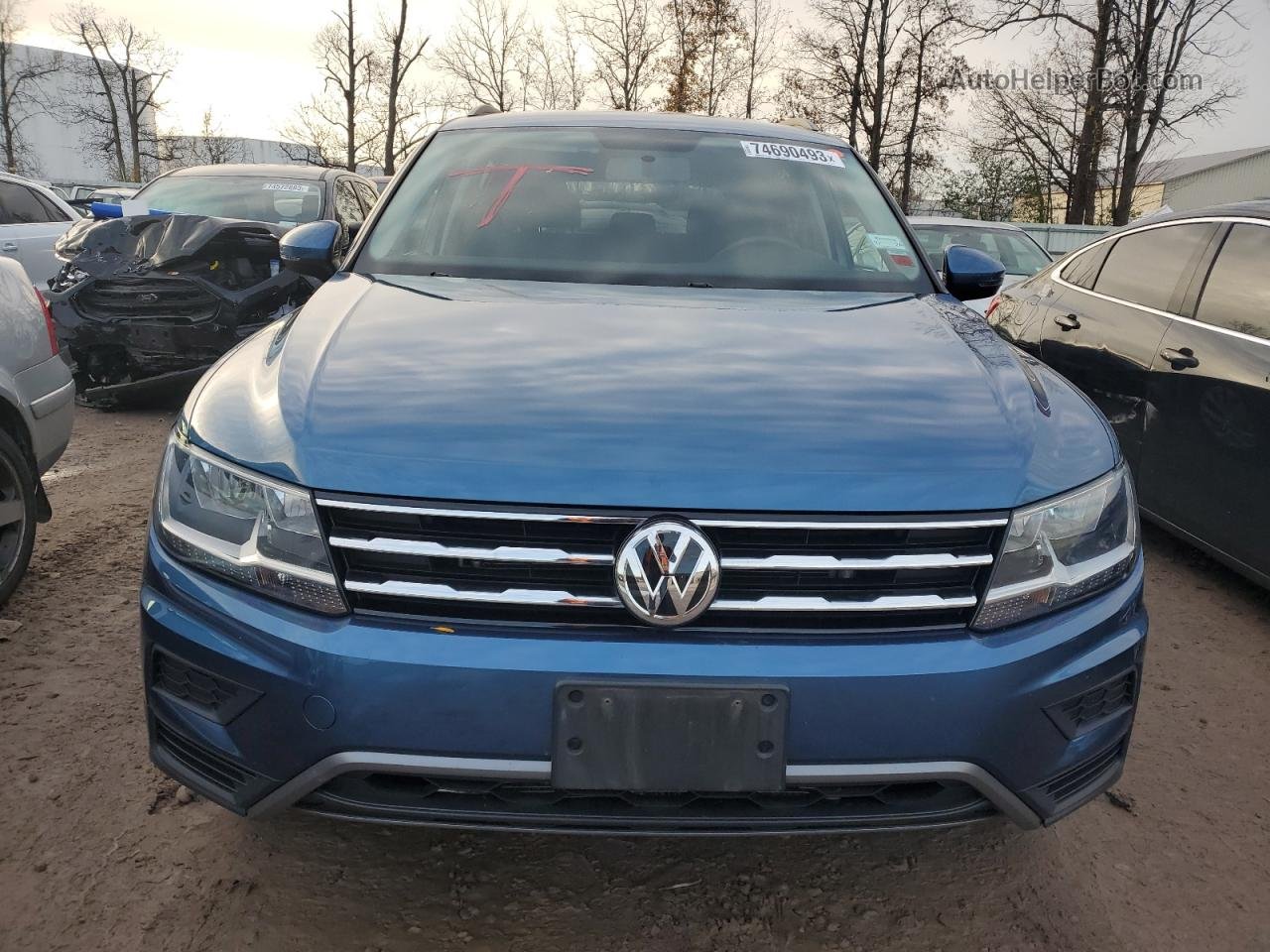 2019 Volkswagen Tiguan S Blue vin: 3VV0B7AX0KM097247