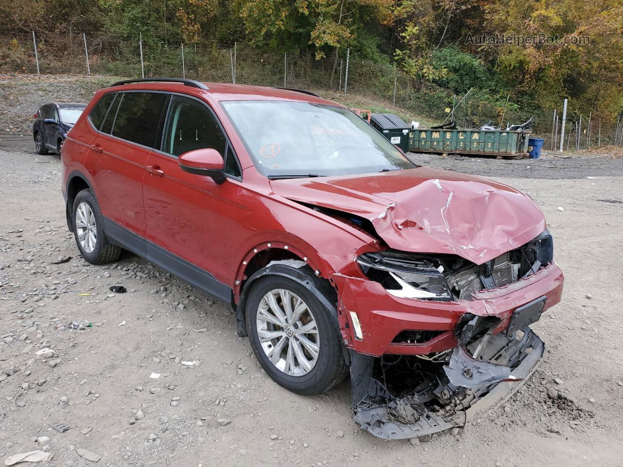 2019 Volkswagen Tiguan S Burgundy vin: 3VV0B7AX1KM044119