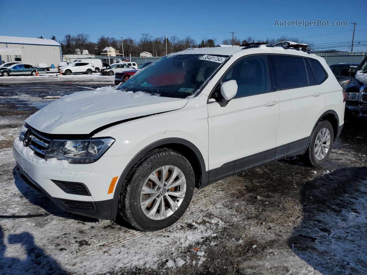 2019 Volkswagen Tiguan S White vin: 3VV0B7AX3KM065182