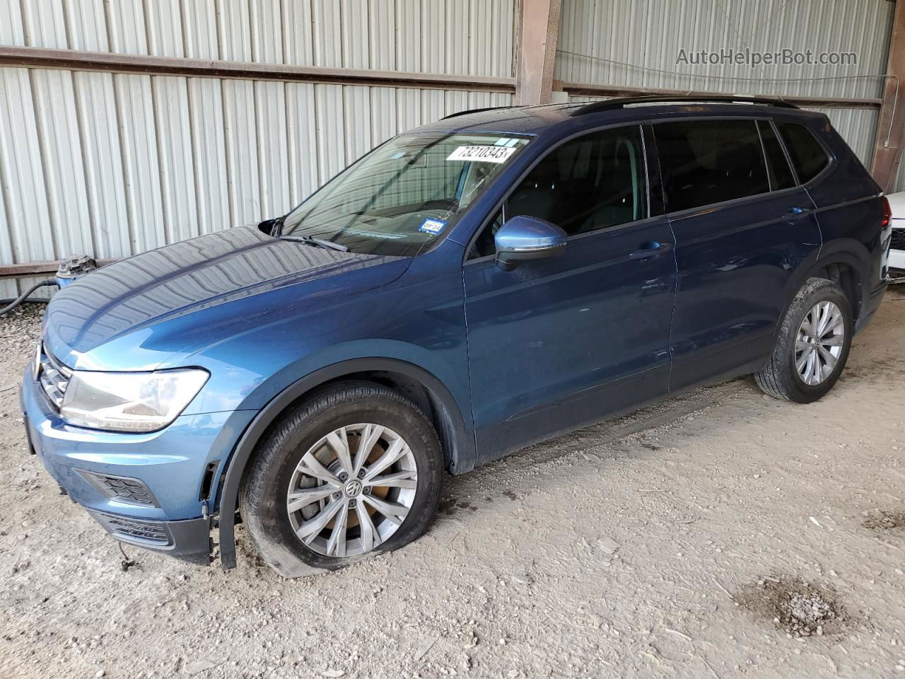 2019 Volkswagen Tiguan S Синий vin: 3VV0B7AX3KM177562