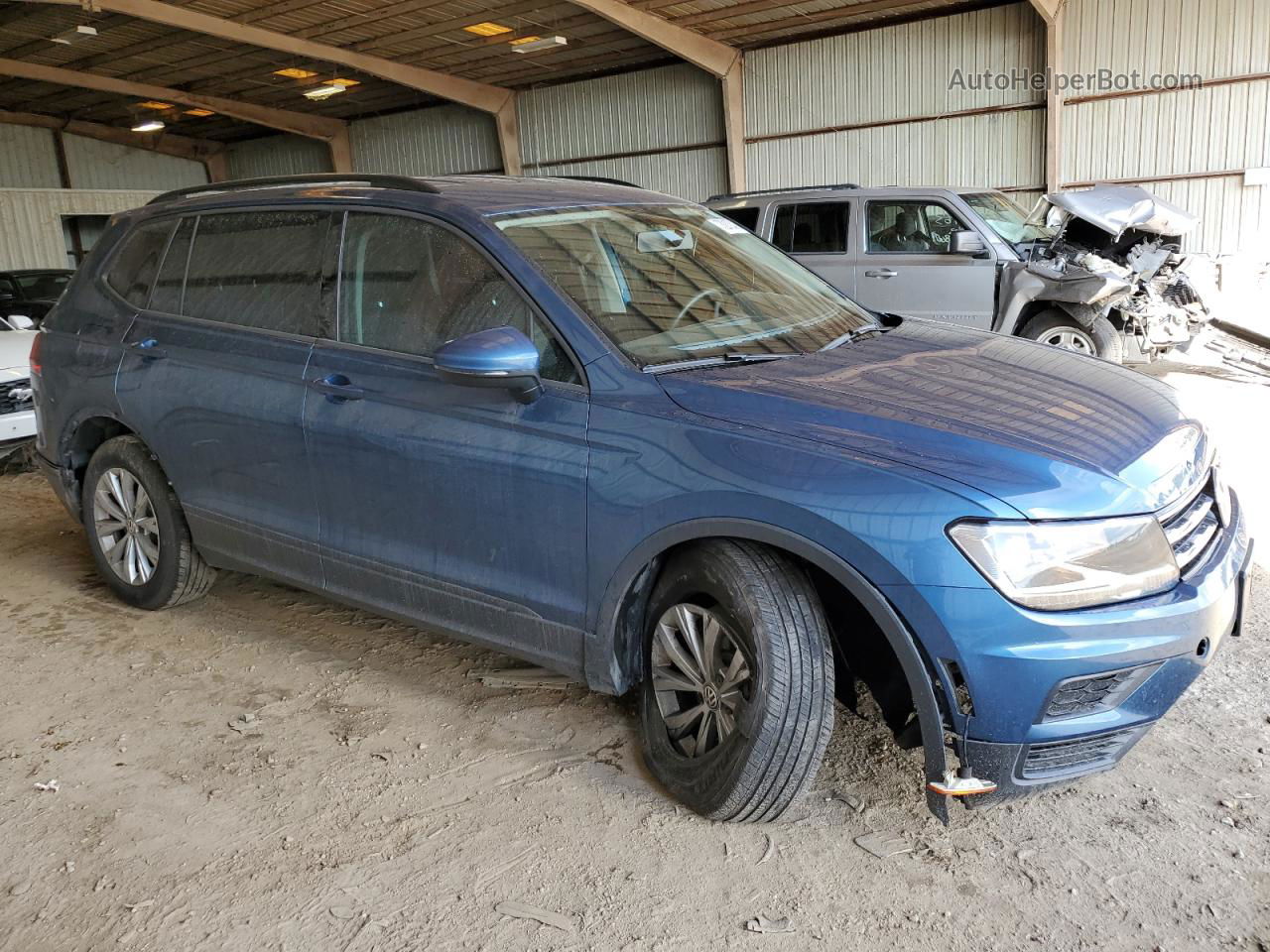 2019 Volkswagen Tiguan S Синий vin: 3VV0B7AX3KM177562