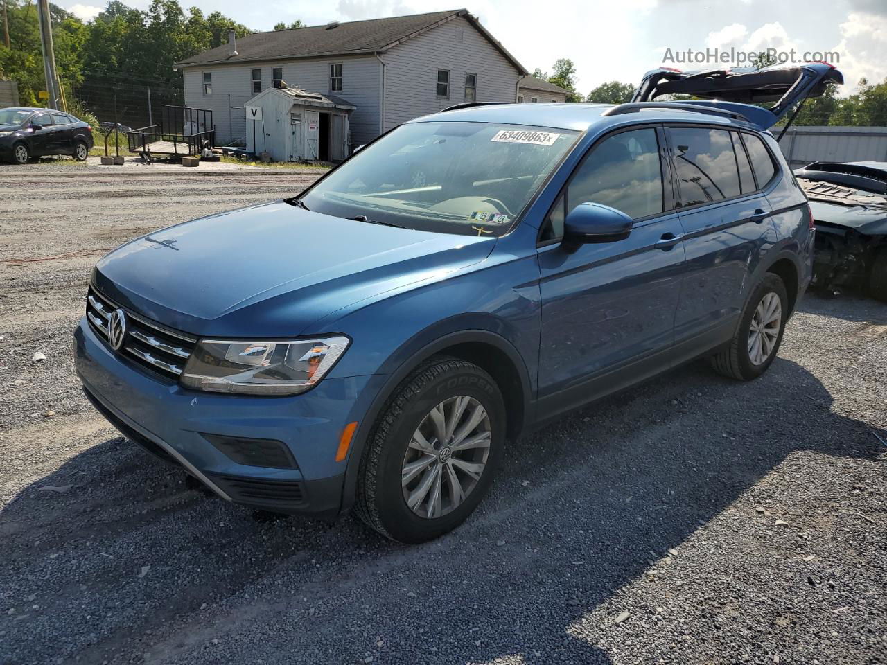 2018 Volkswagen Tiguan S Синий vin: 3VV0B7AX4JM105526