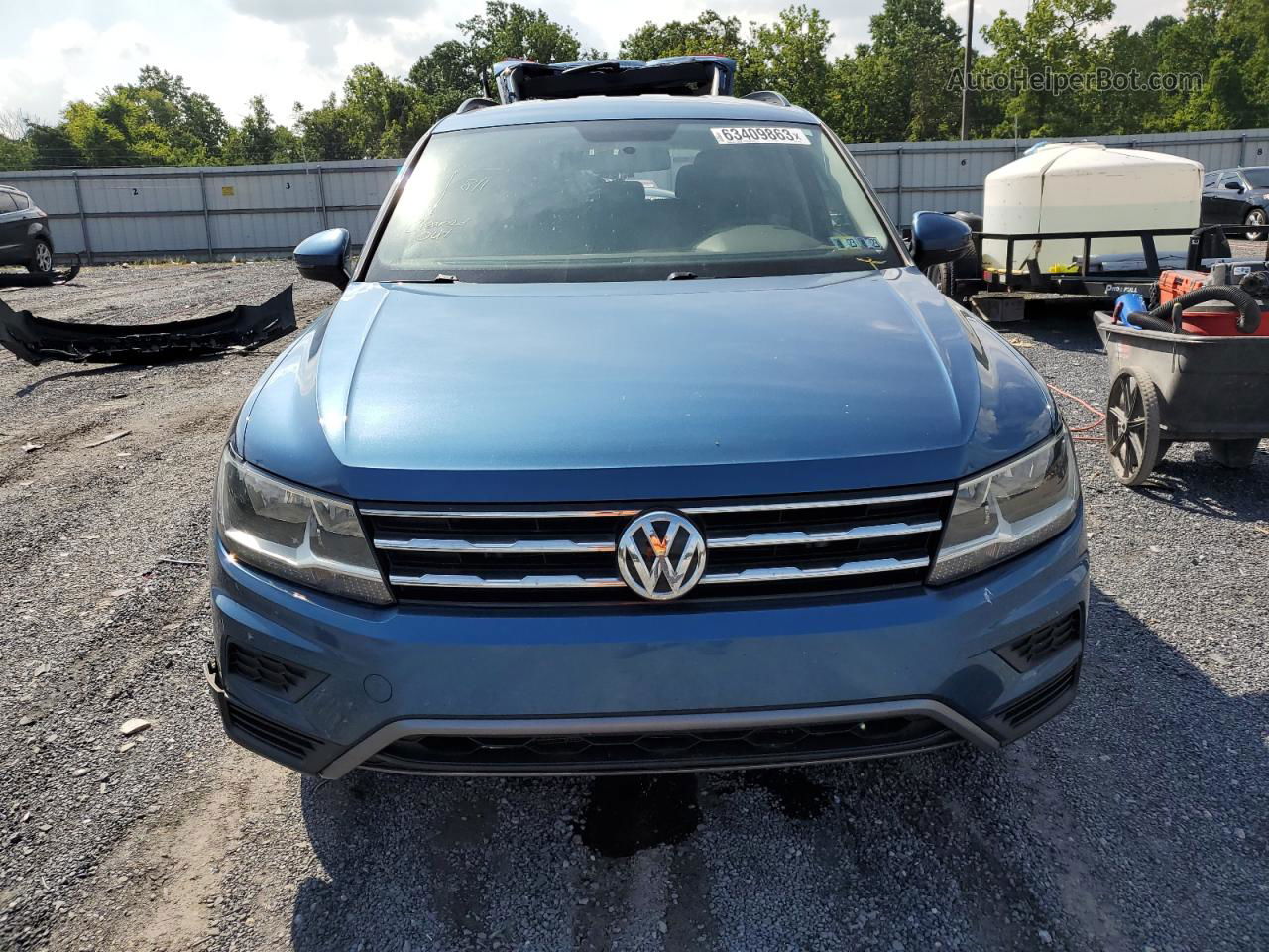 2018 Volkswagen Tiguan S Синий vin: 3VV0B7AX4JM105526