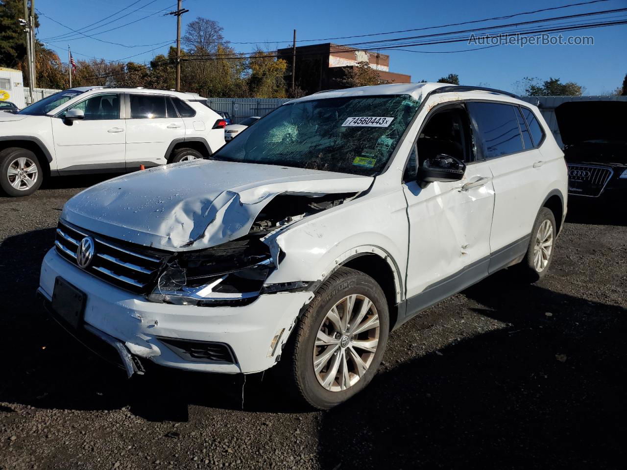 2019 Volkswagen Tiguan S White vin: 3VV0B7AX4KM012135