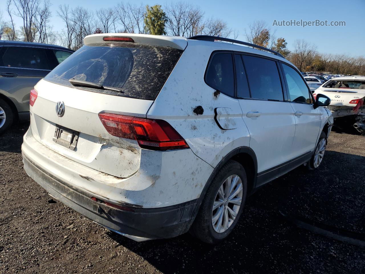 2019 Volkswagen Tiguan S White vin: 3VV0B7AX4KM012135