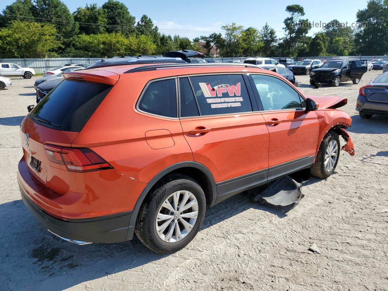 2019 Volkswagen Tiguan S Orange vin: 3VV0B7AX5KM051509