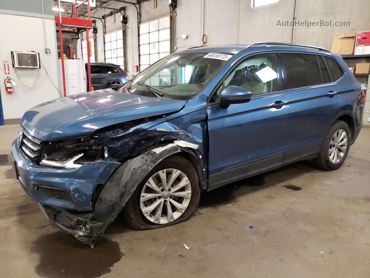 2018 Volkswagen Tiguan S Blue vin: 3VV0B7AX6JM126880