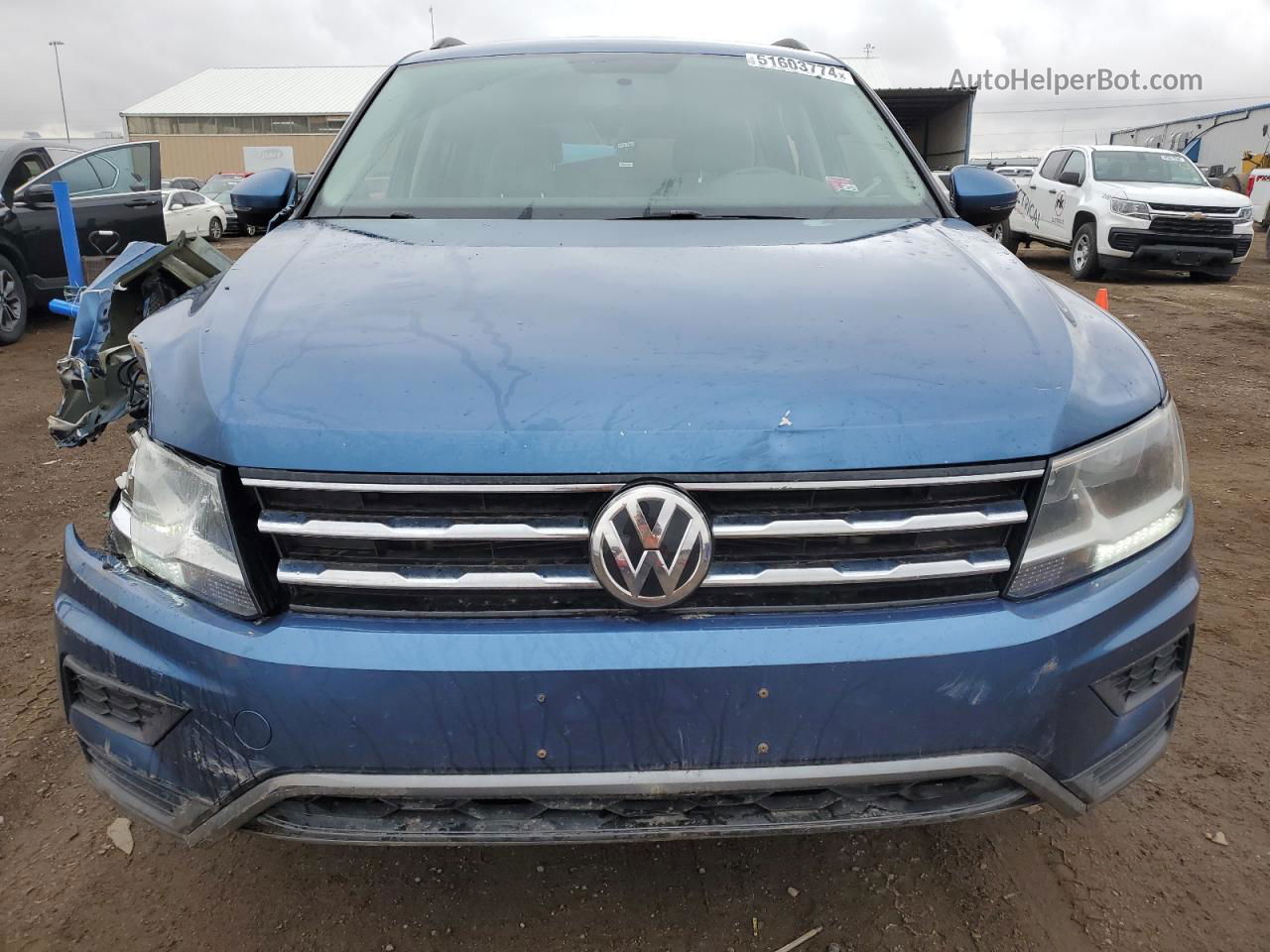 2019 Volkswagen Tiguan S Синий vin: 3VV0B7AX7KM052855