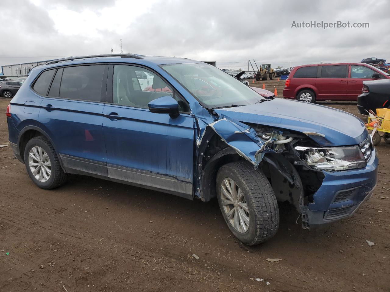 2019 Volkswagen Tiguan S Blue vin: 3VV0B7AX7KM052855