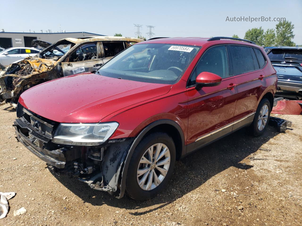 2018 Volkswagen Tiguan S Red vin: 3VV0B7AX8JM013982