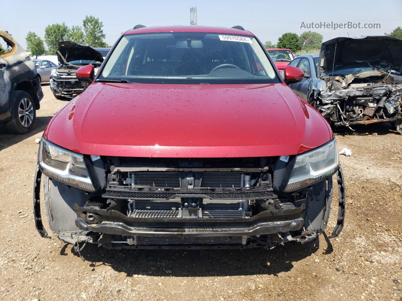 2018 Volkswagen Tiguan S Red vin: 3VV0B7AX8JM013982