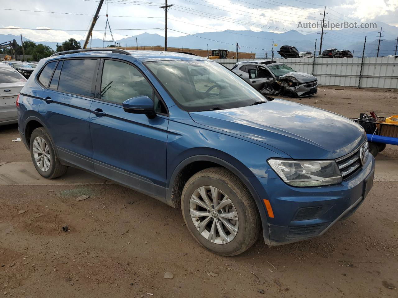 2019 Volkswagen Tiguan S Синий vin: 3VV0B7AX8KM191876