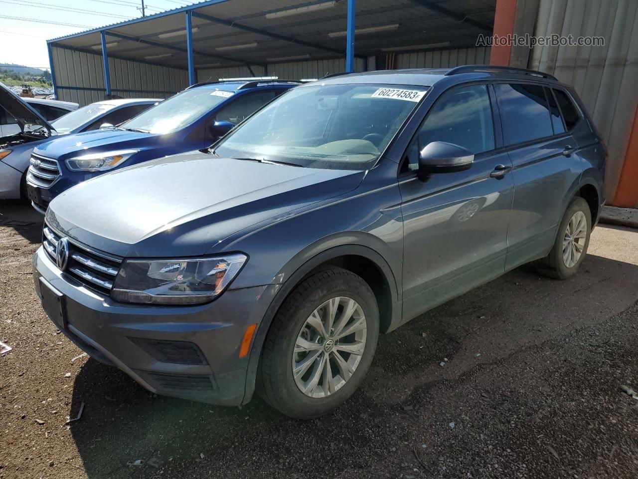 2018 Volkswagen Tiguan S Серый vin: 3VV0B7AX9JM132849