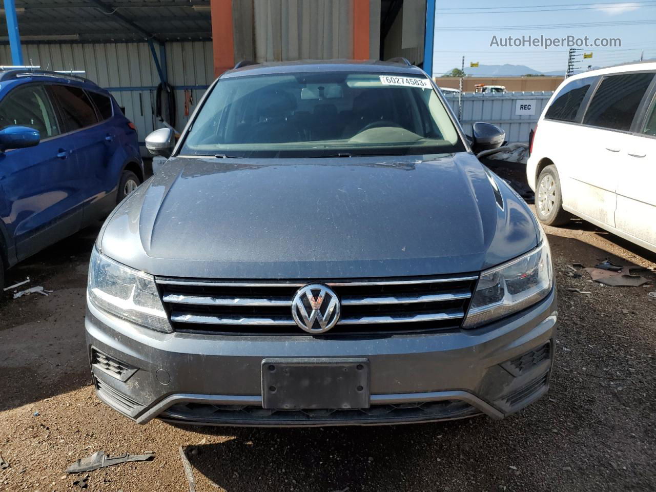 2018 Volkswagen Tiguan S Серый vin: 3VV0B7AX9JM132849