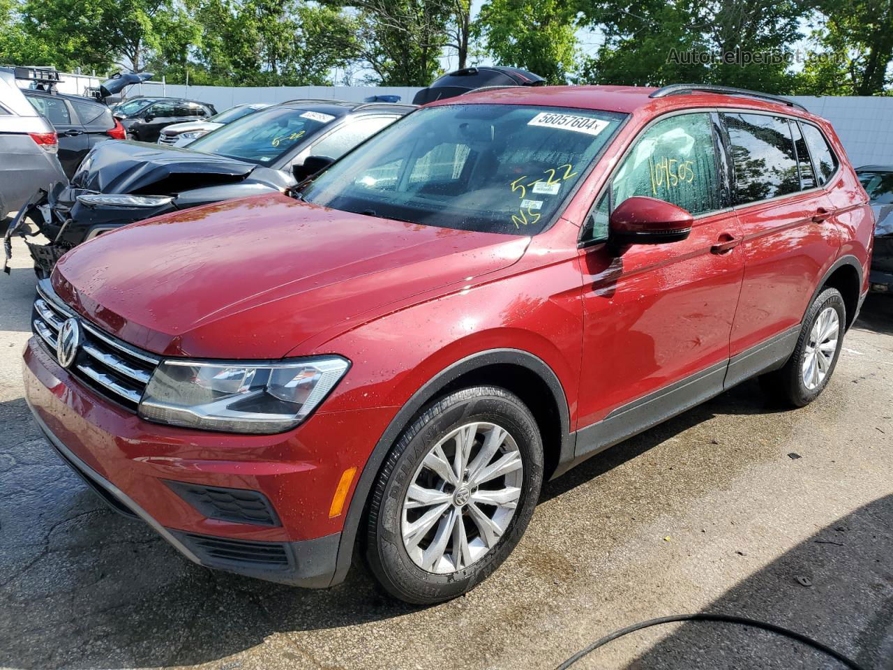 2019 Volkswagen Tiguan S Red vin: 3VV0B7AX9KM044286