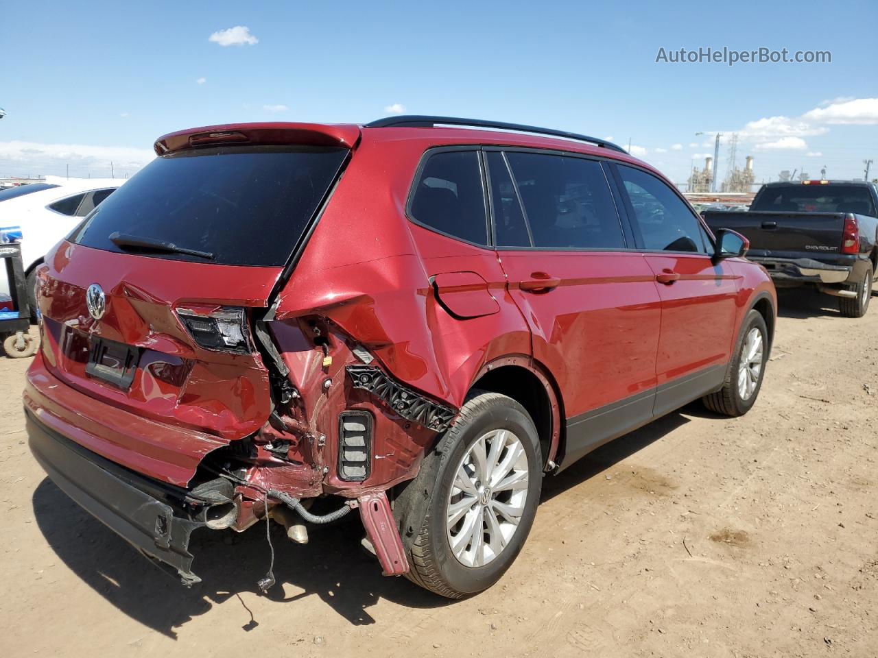 2019 Volkswagen Tiguan S Red vin: 3VV1B7AX4KM008980