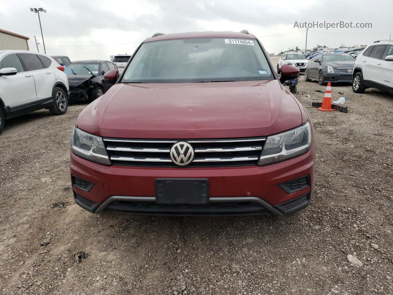 2019 Volkswagen Tiguan S Темно-бордовый vin: 3VV1B7AX4KM197680