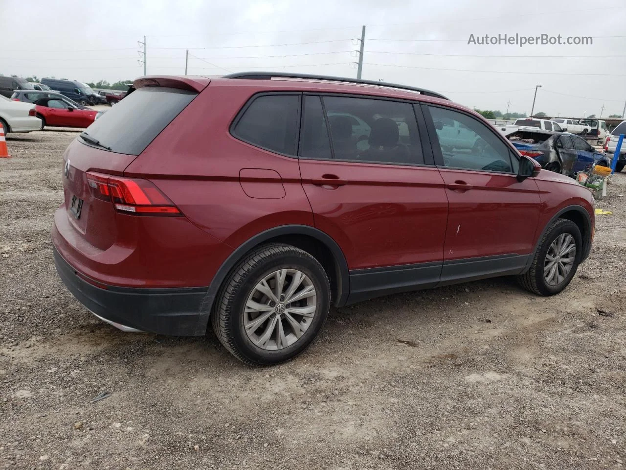 2019 Volkswagen Tiguan S Maroon vin: 3VV1B7AX4KM197680