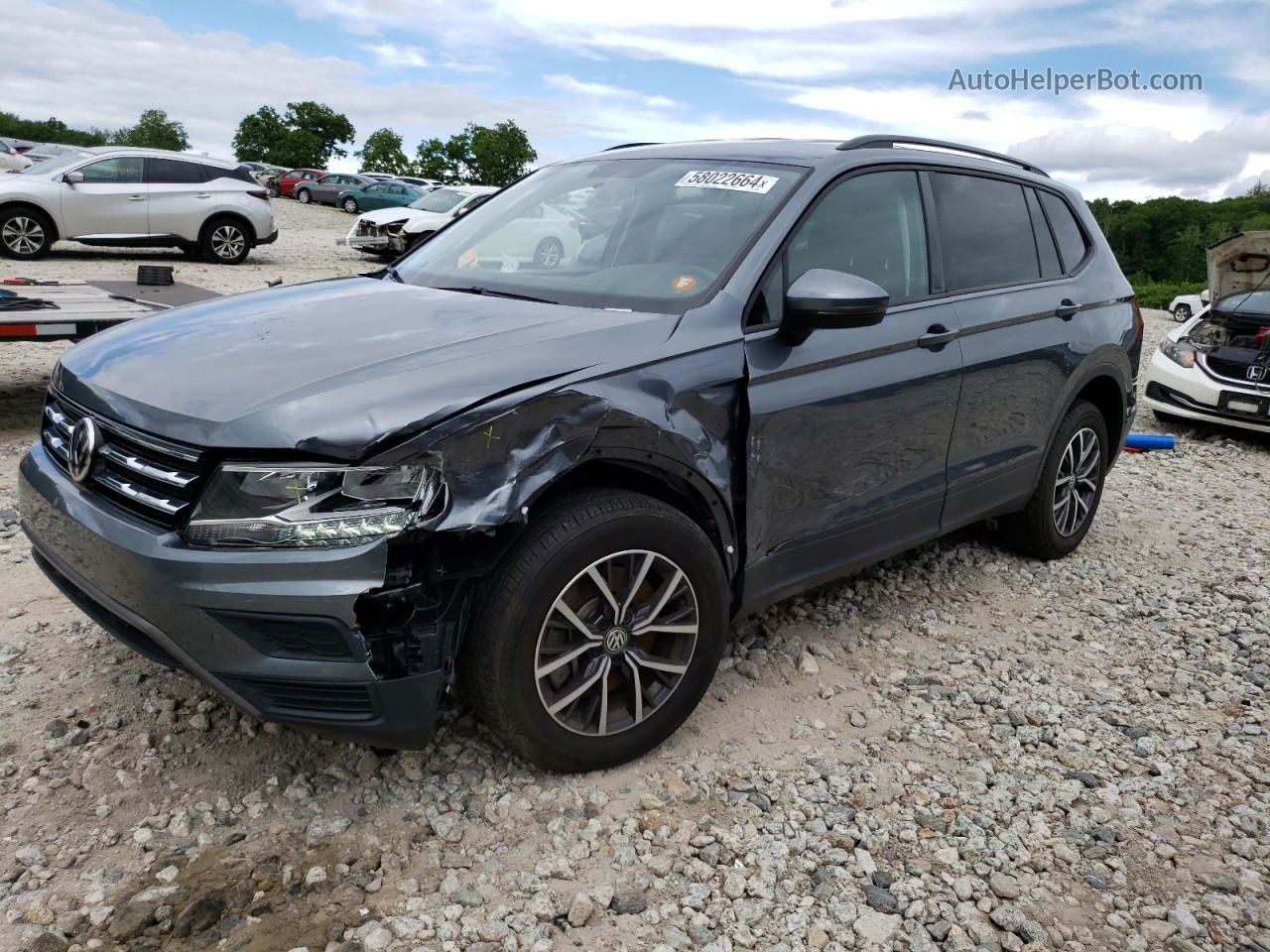 2021 Volkswagen Tiguan S Gray vin: 3VV1B7AX5MM156638