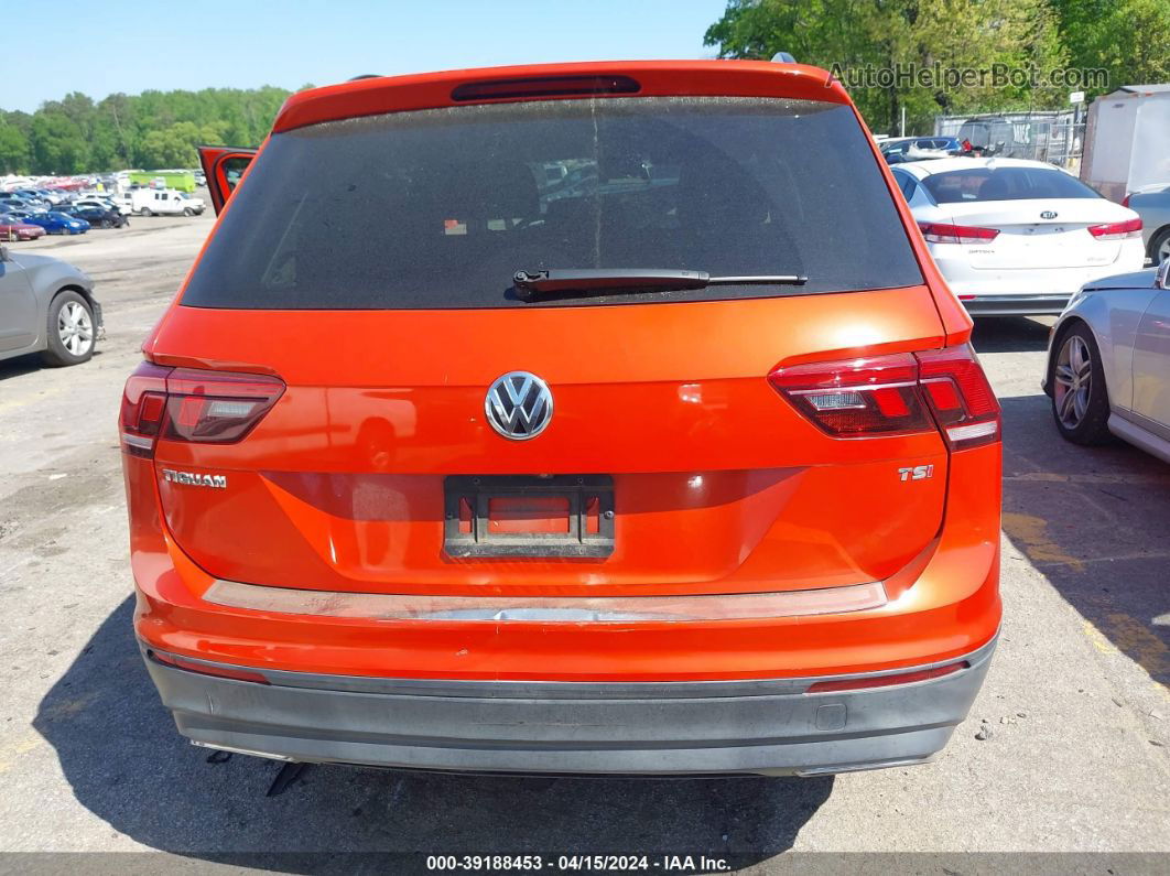 2018 Volkswagen Tiguan 2.0t S Orange vin: 3VV1B7AX7JM062126