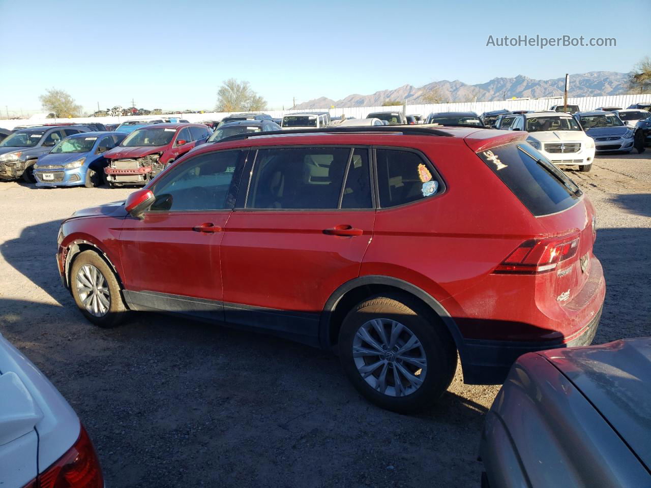 2019 Volkswagen Tiguan S Red vin: 3VV1B7AX9KM074439