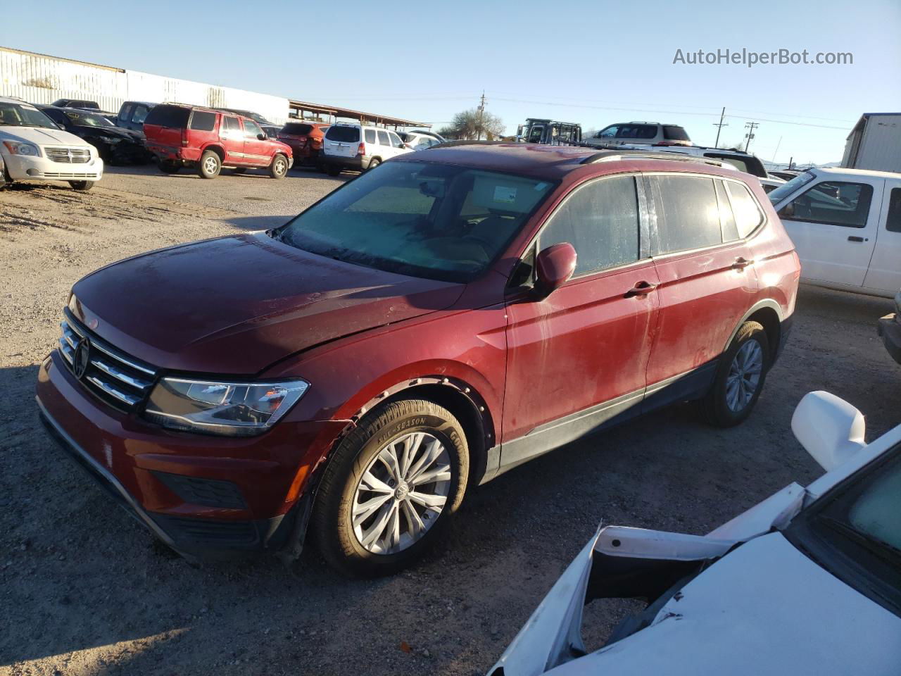 2019 Volkswagen Tiguan S Red vin: 3VV1B7AX9KM074439