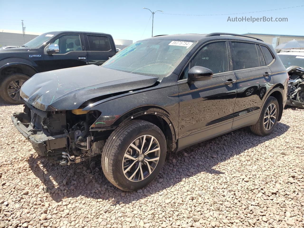 2021 Volkswagen Tiguan S Черный vin: 3VV1B7AX9MM130088