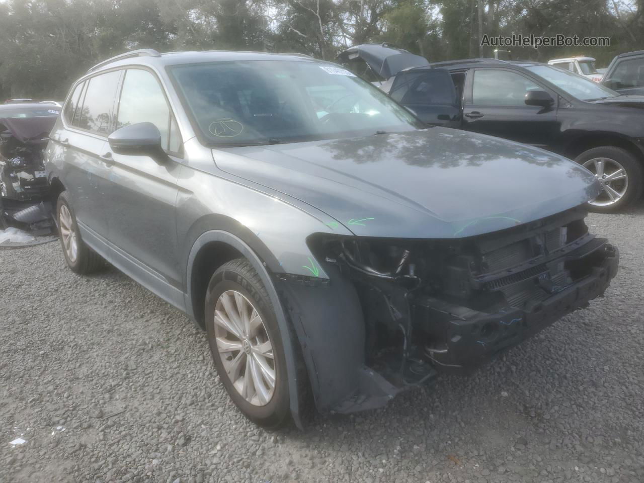 2018 Volkswagen Tiguan S Gray vin: 3VV1B7AXXJM073881