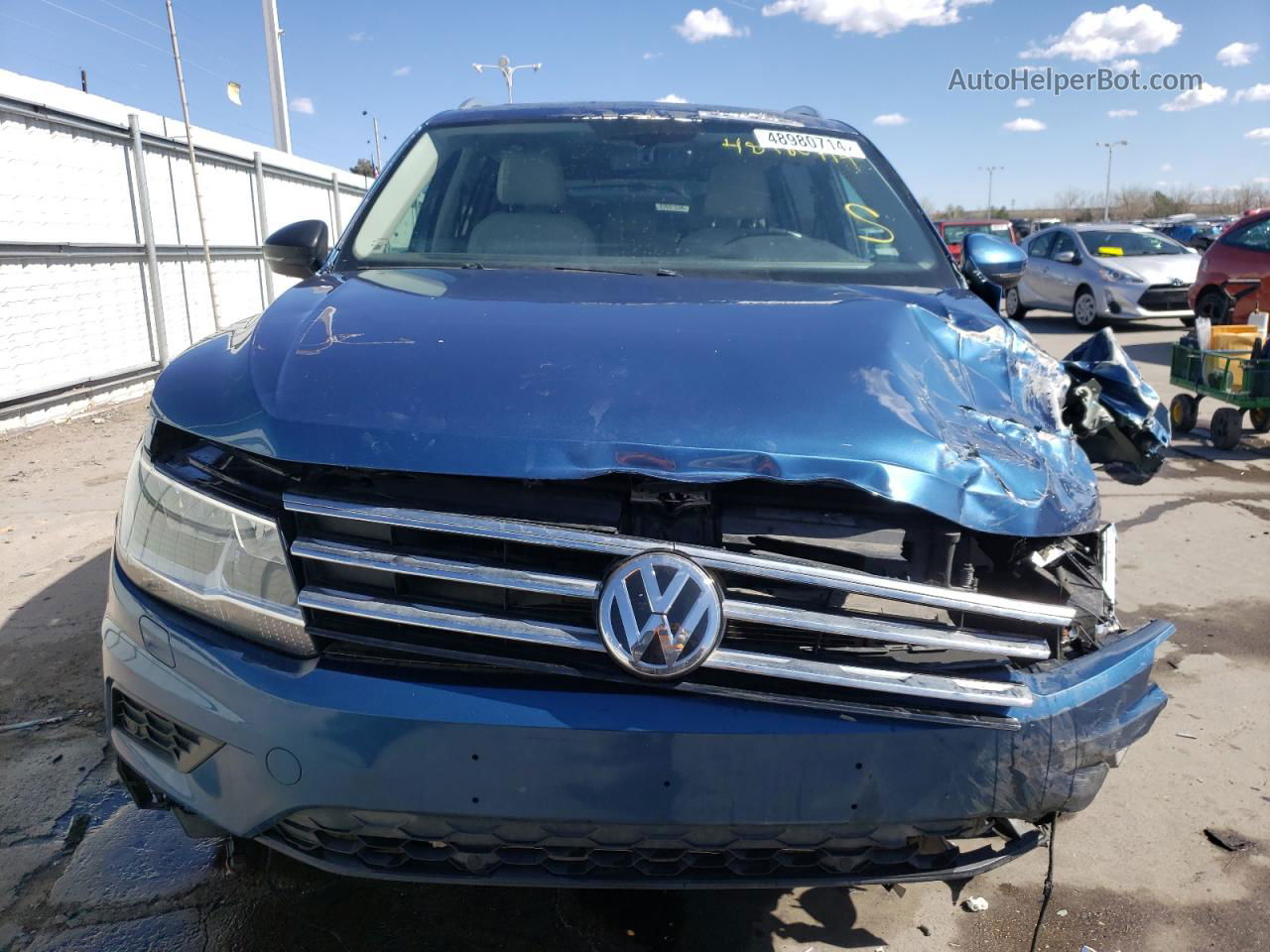 2019 Volkswagen Tiguan Se Синий vin: 3VV2B7AX0KM047991