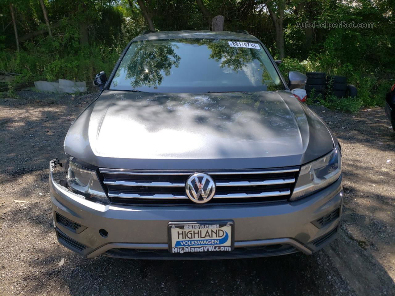 2019 Volkswagen Tiguan Se Gray vin: 3VV2B7AX0KM057632