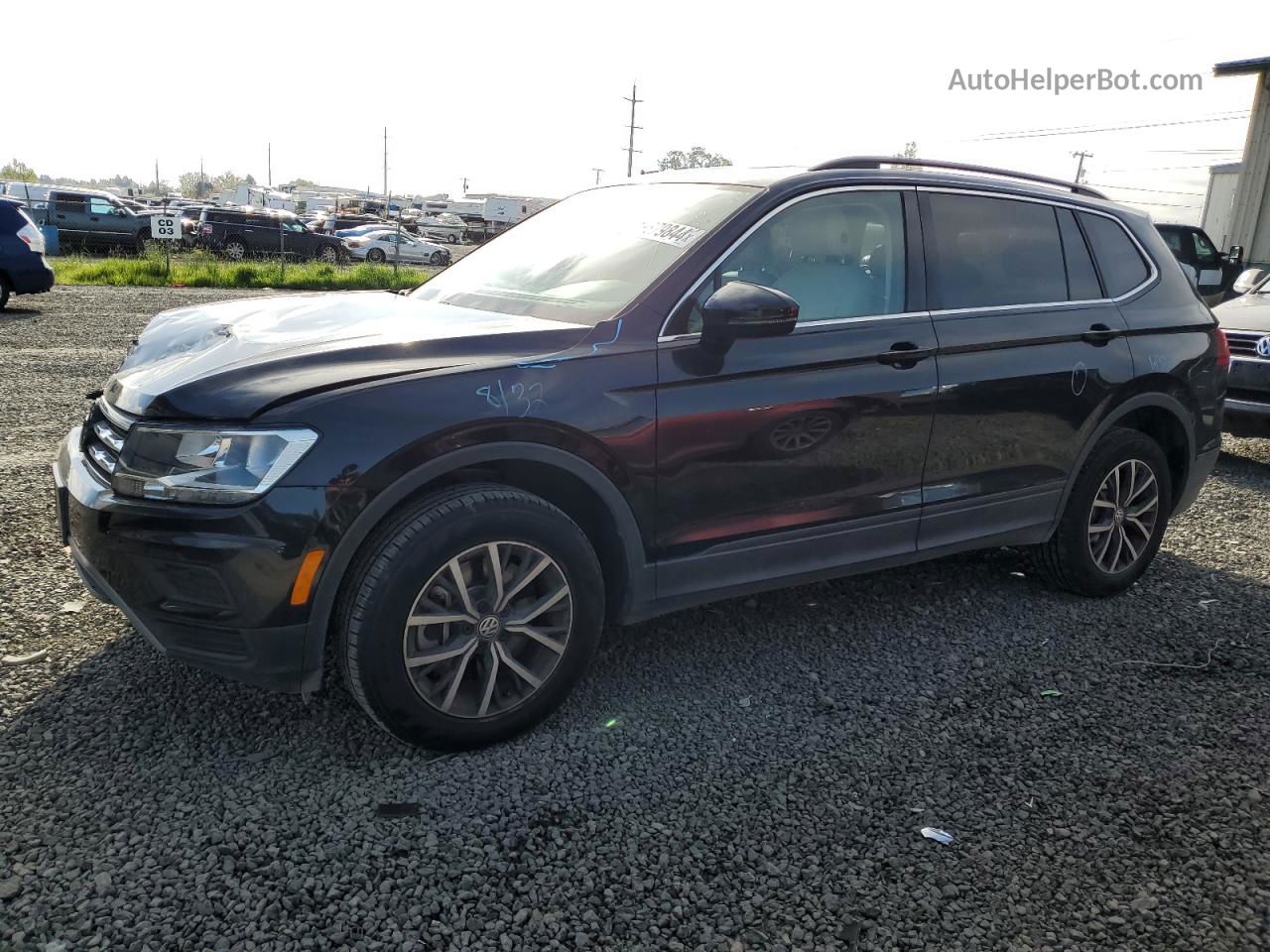 2019 Volkswagen Tiguan Se Черный vin: 3VV2B7AX0KM198149