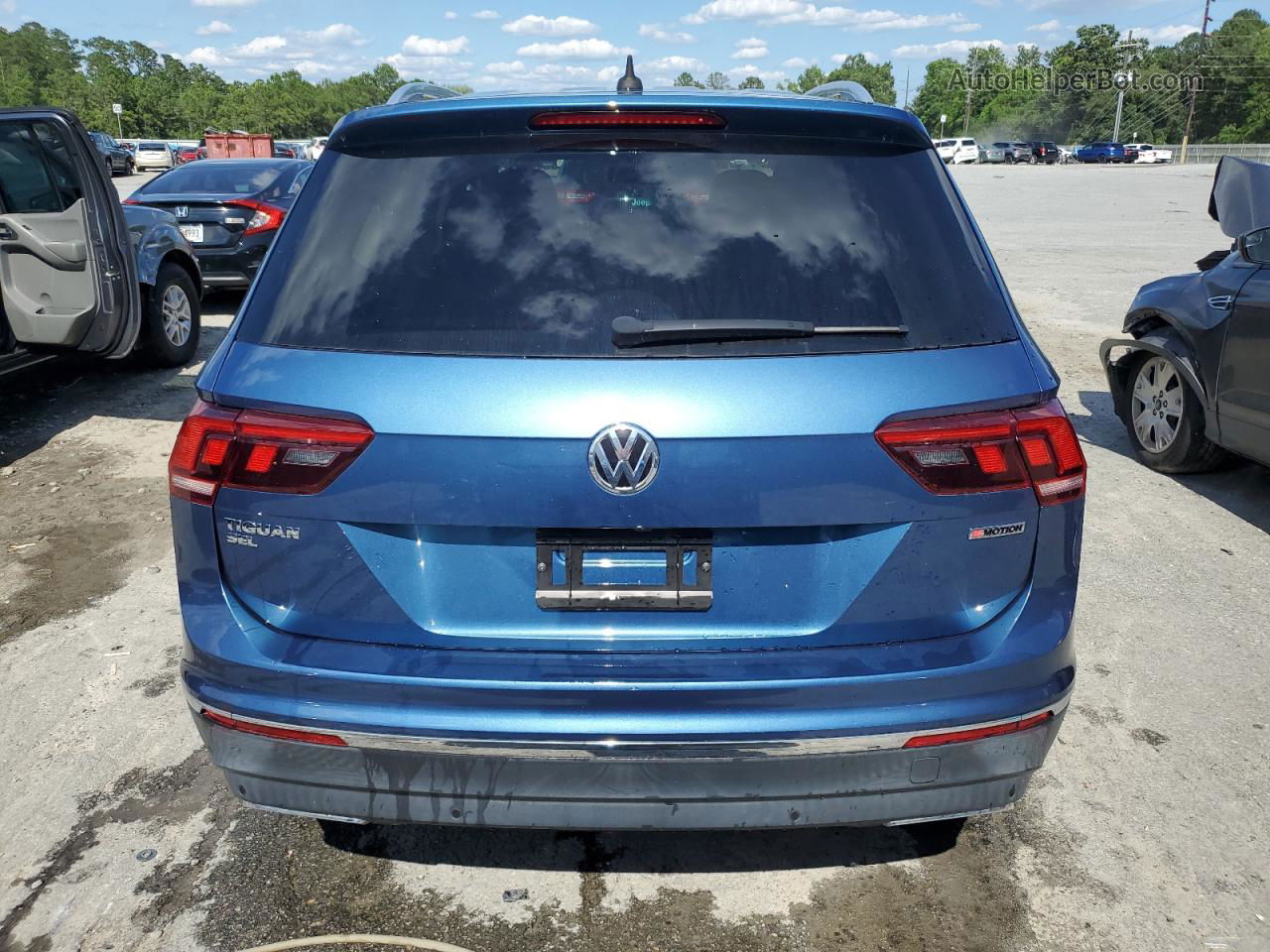 2019 Volkswagen Tiguan Se Синий vin: 3VV2B7AX1KM016393