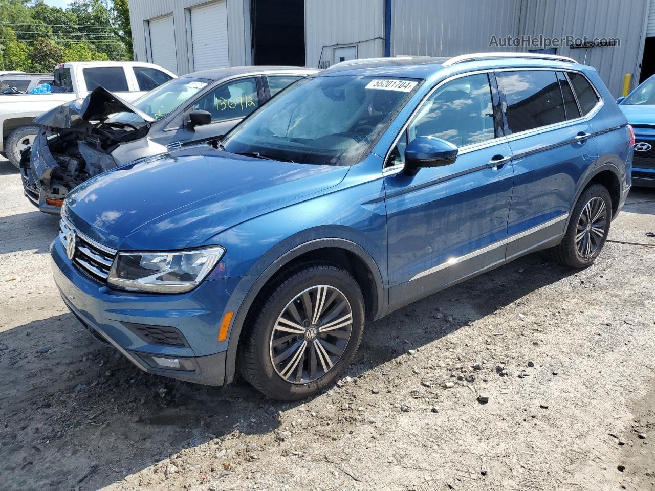 2019 Volkswagen Tiguan Se Синий vin: 3VV2B7AX1KM016393